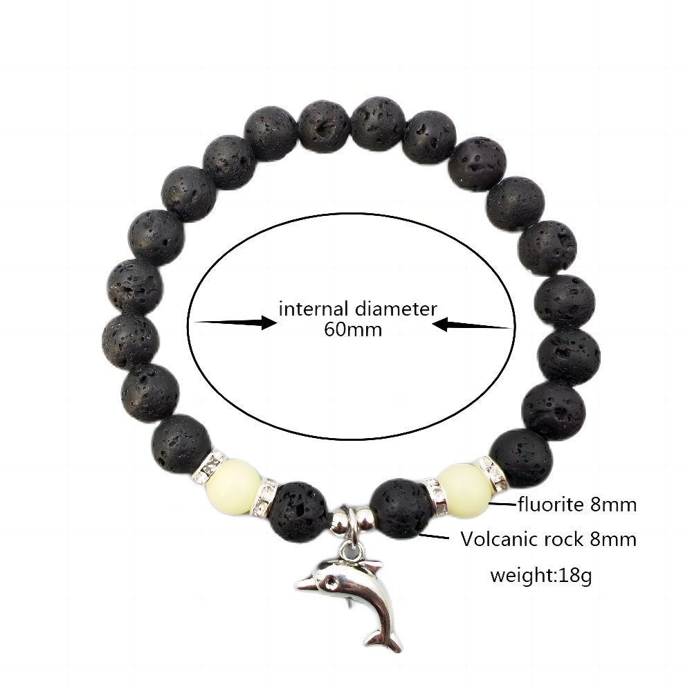 Wholesale  Agate Luminous Jewelry Volcanic  Volcanic Stone Bracelet