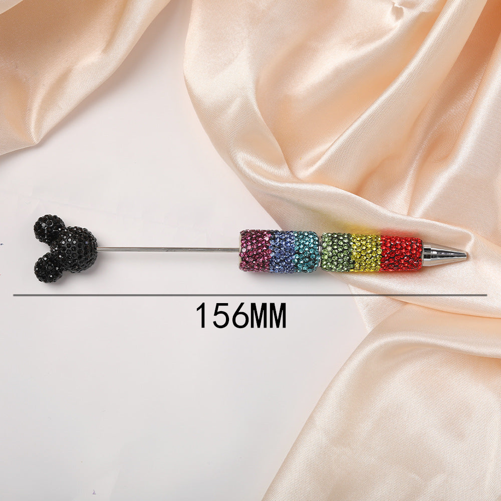 Wholesale  Rainbow Gradient Full Diamond Beadable Pens DIY Beadable