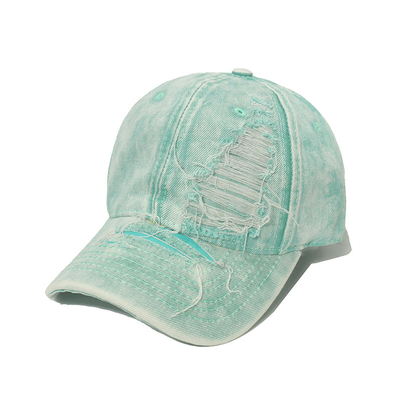 Wholesale Solid Color Ripped Washed Retro Baseball Cap