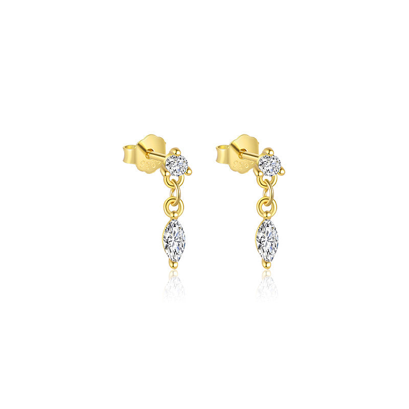 Wholesale Geometric Water Drop Zircon Earrings Ear Studs