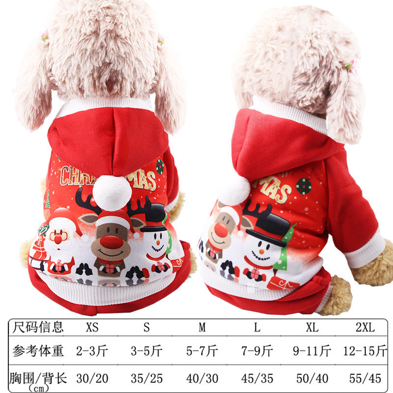 Wholesale Small, Medium and Large Dogs Pet Christmas Cotton Funny Autumn and Winter Clothes