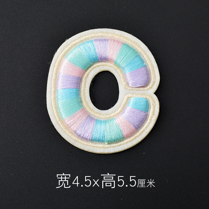Wholesale Polyester 3D Embroidered Letter Patches Rainbow Self Adhesive DIY Fabric Appliques For Clothing Bags Shoes Hats Boutique Resale