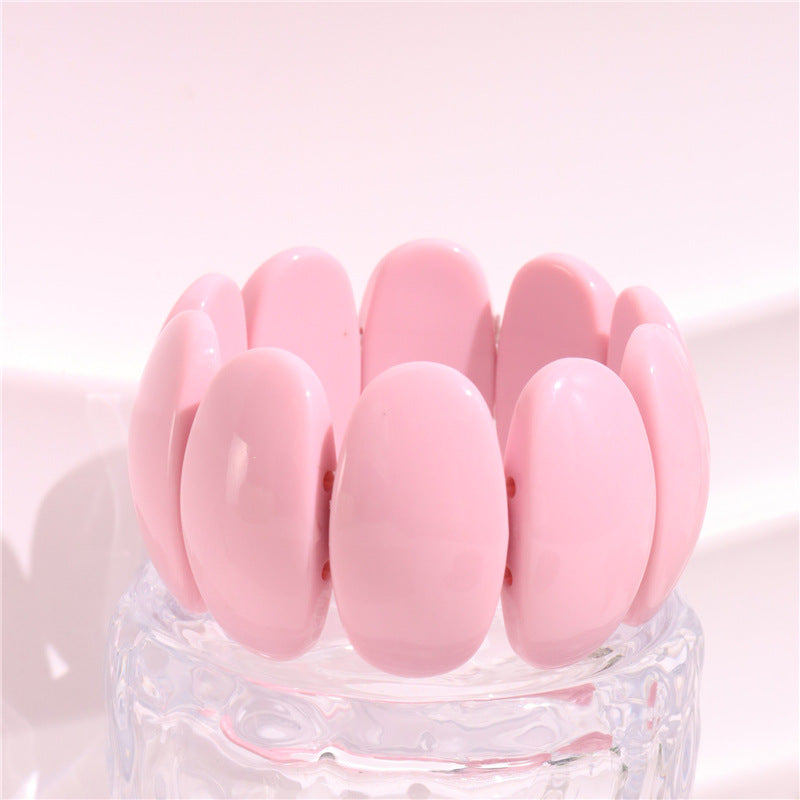 Wholesale Retro Geometric Round Smudged Transparent Bracelet