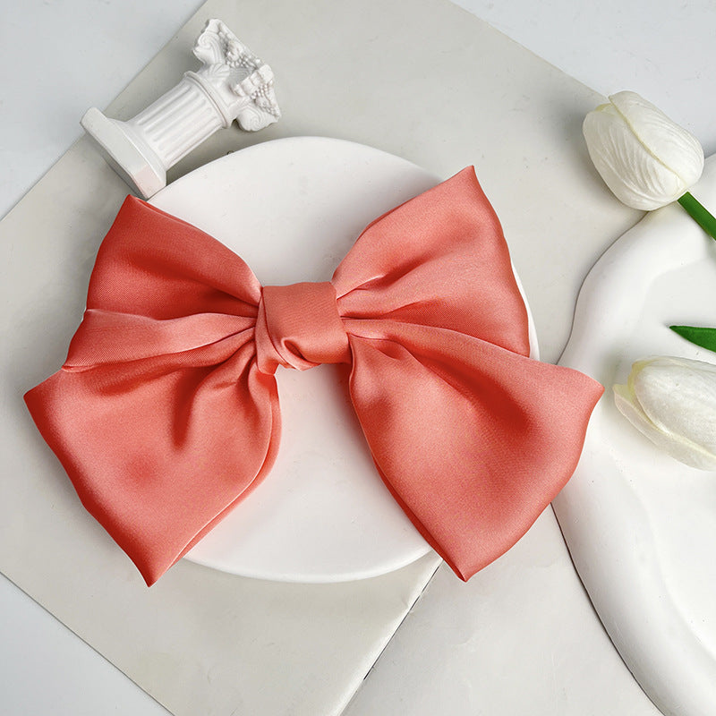 Wholesale Satin Bow Top Clip Princess Head Spring Clip