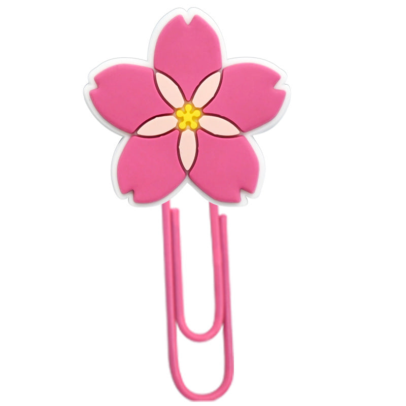 Wholesale Random 50pcs Student Paper Clip Pink Peach Blossom Bookmark