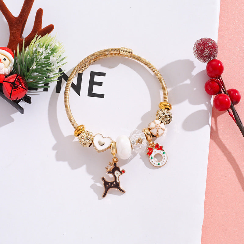 Wholesale Stainless Steel Santa Christmas Bracelet