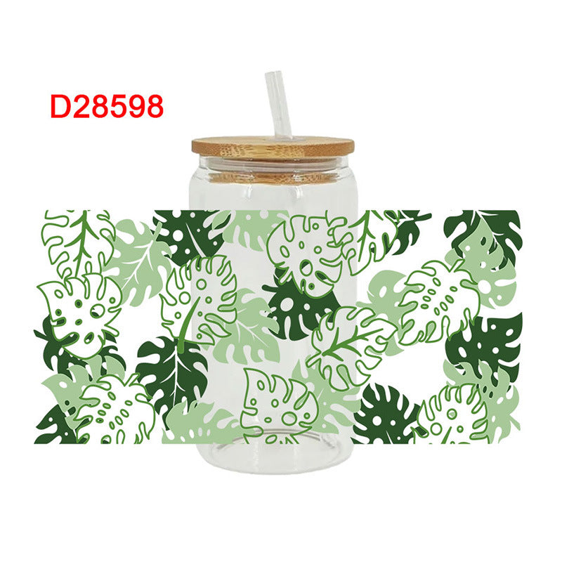 Wholesale Tulip Flower Leaf Series 16oz Cup UV DTF Wraps