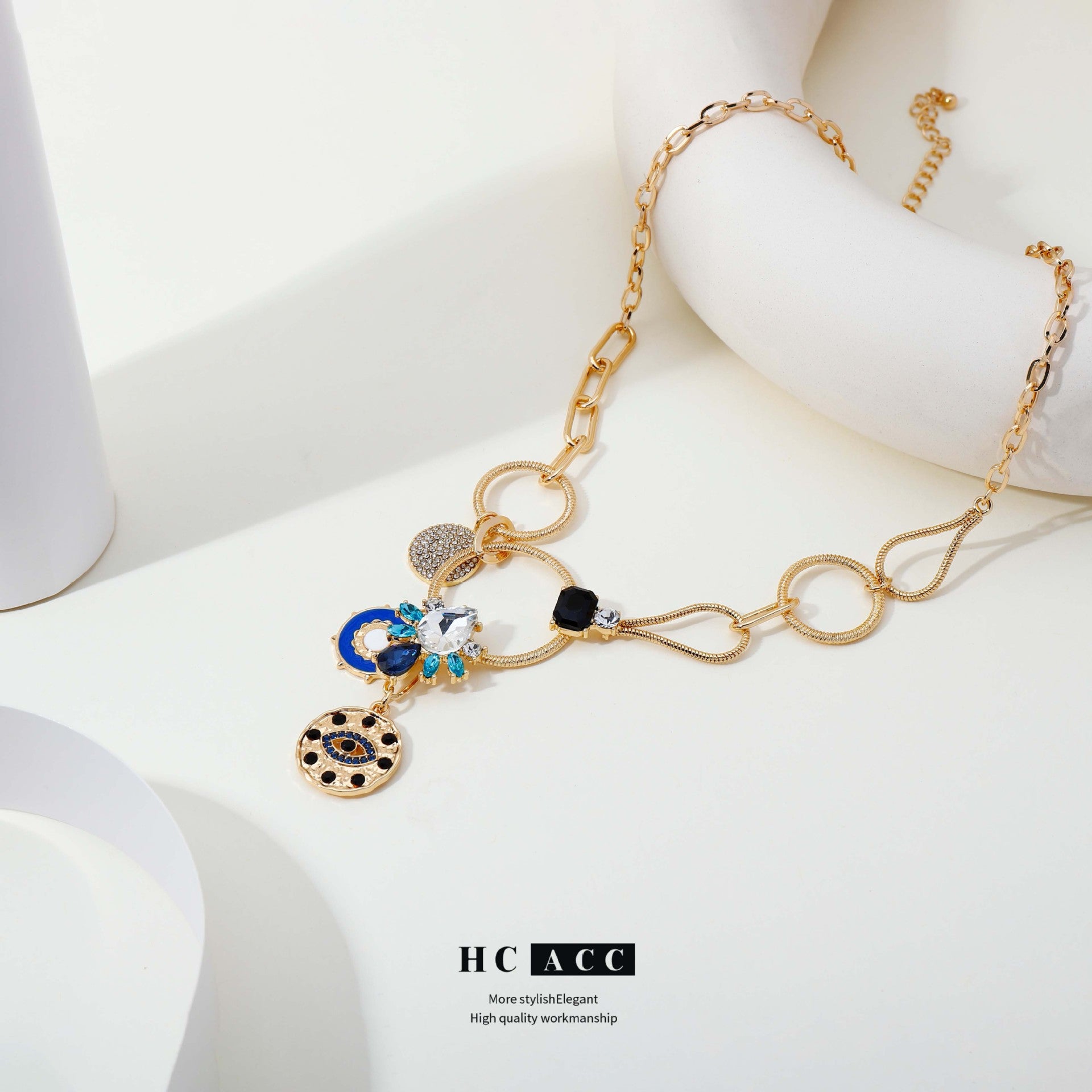 Wholesale Fashion Devil Eye Exaggerated Eye Alloy Necklace