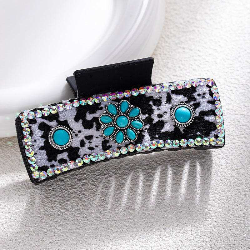 Wholesale Bohemian turquoise western style clip leather clip