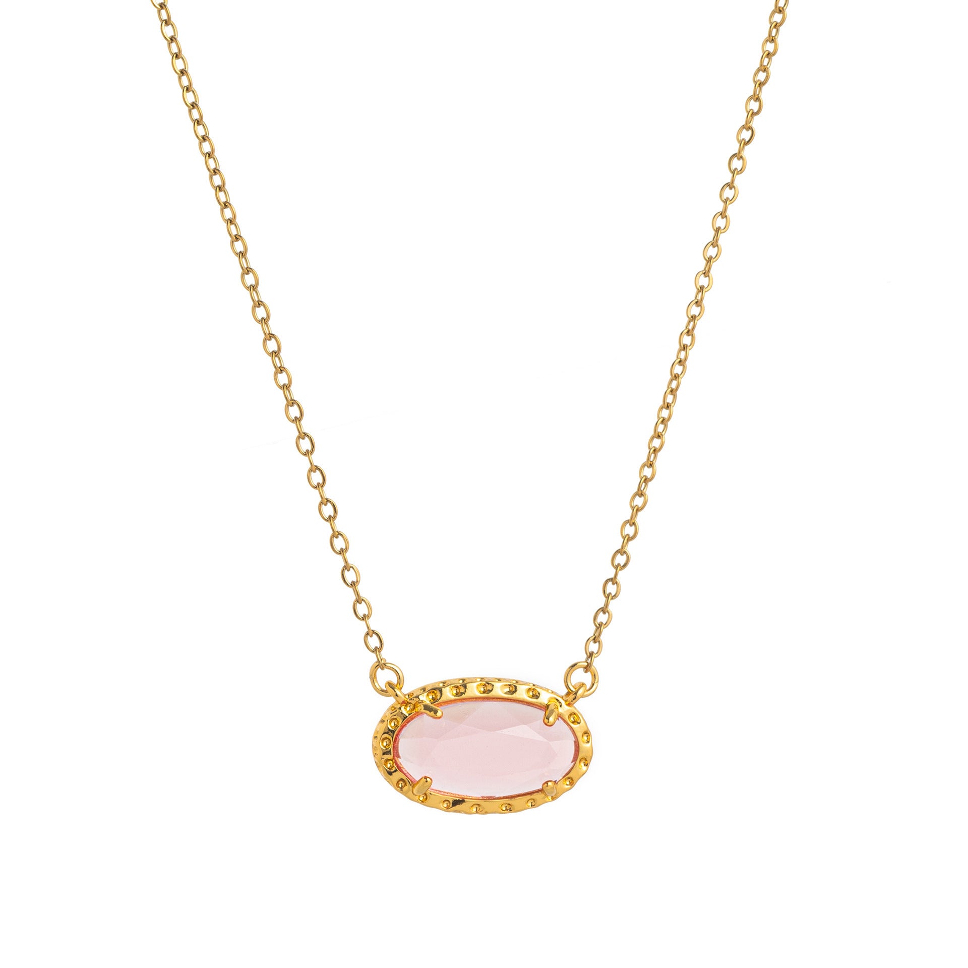 Wholesale Colored zircon natural stone oval necklace