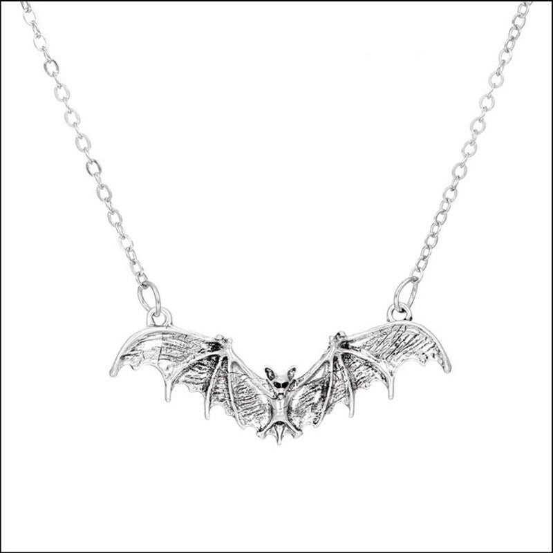 Wholesale Black bat chain goth punk vampire necklace