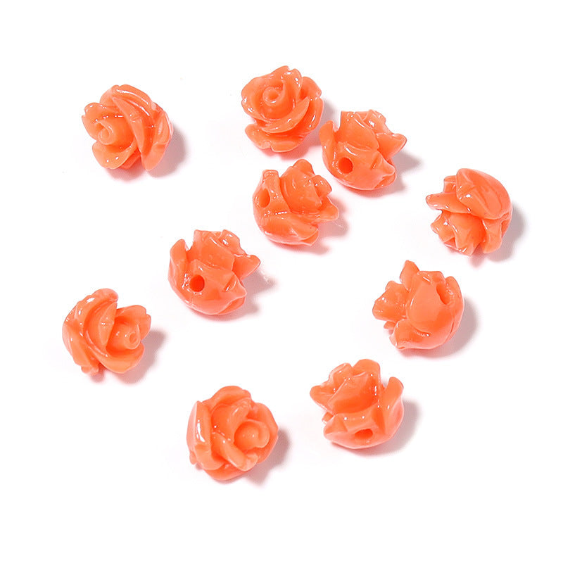 Wholesale 30pcs Colorful Lacquer Carving Powder Pressed Stereo Beads