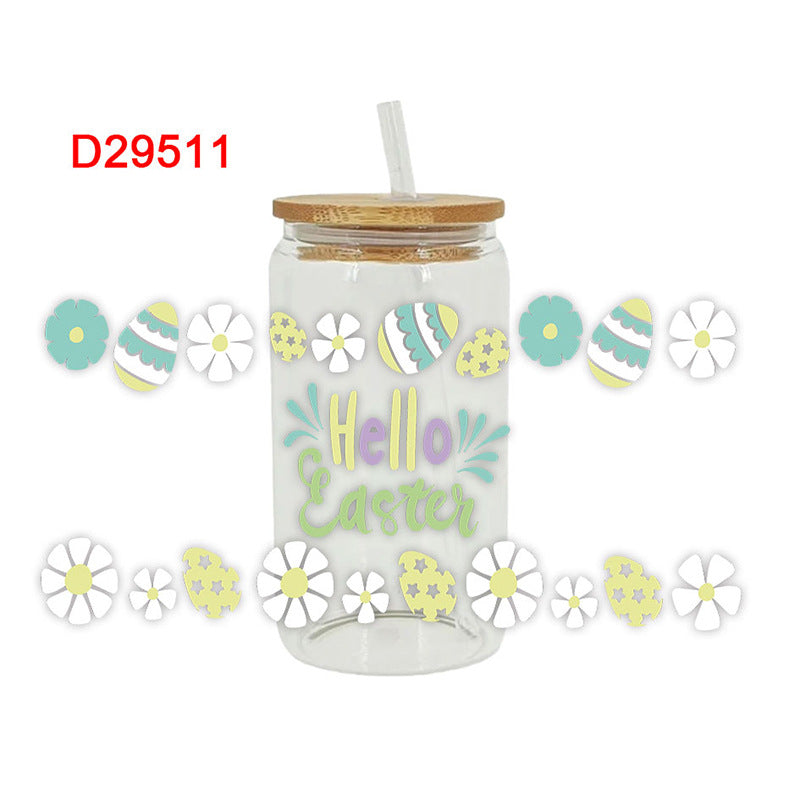 Wholesale Cute Cartoon Egg Easter 16oz Cup UV DTF Wraps