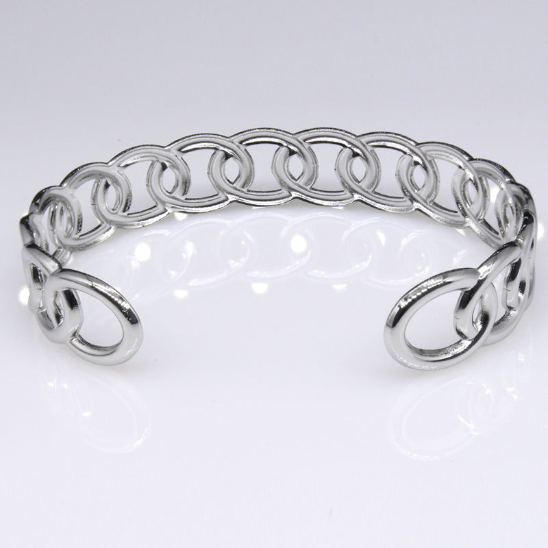 Brazalete de titanio de acero inoxidable en forma de C en forma de C en forma de C