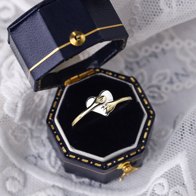 Wholesale Sterling Silver Hands Hug Love Ring
