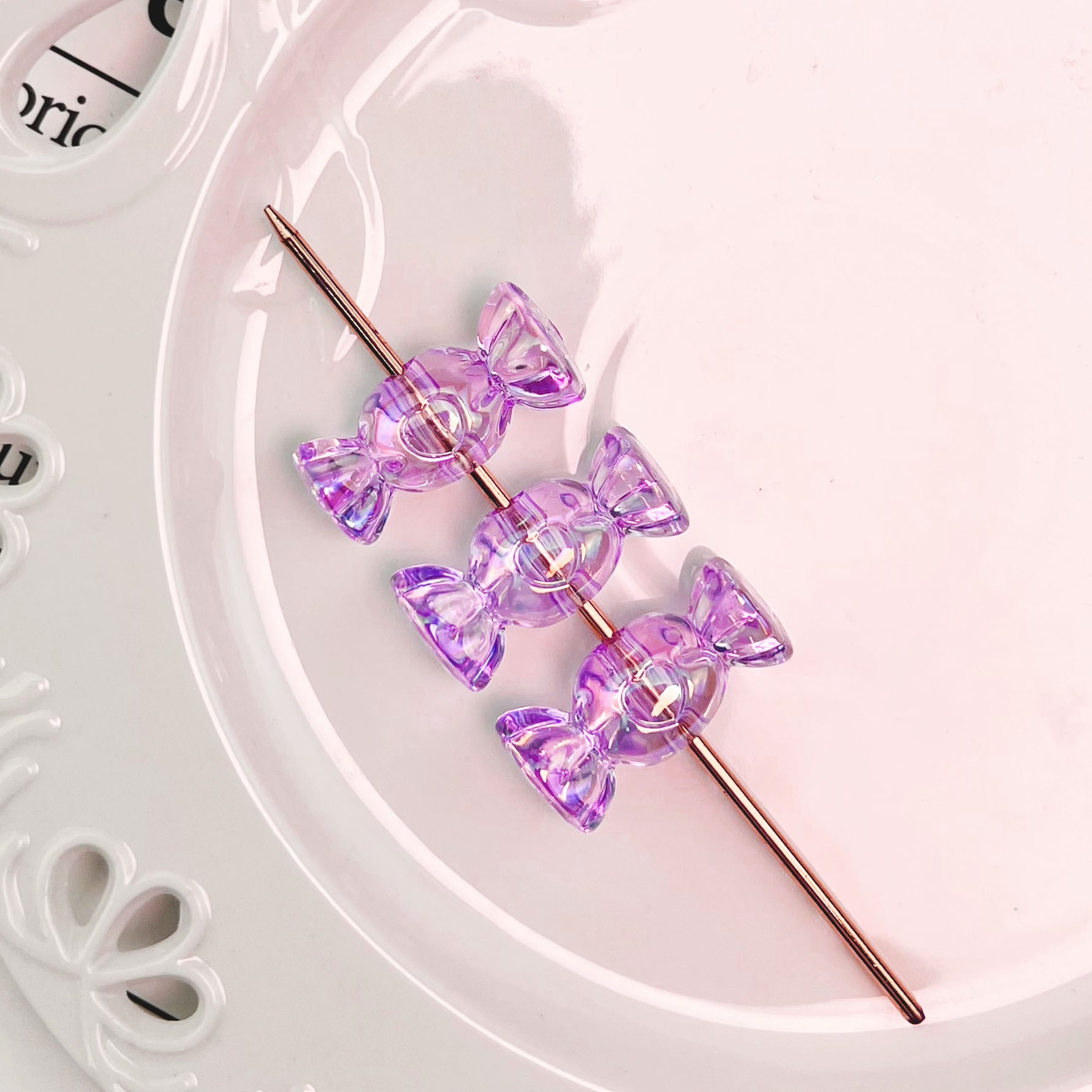 Wholesale 10pcs Colored transparent heart-shaped candy Acrylic Beads