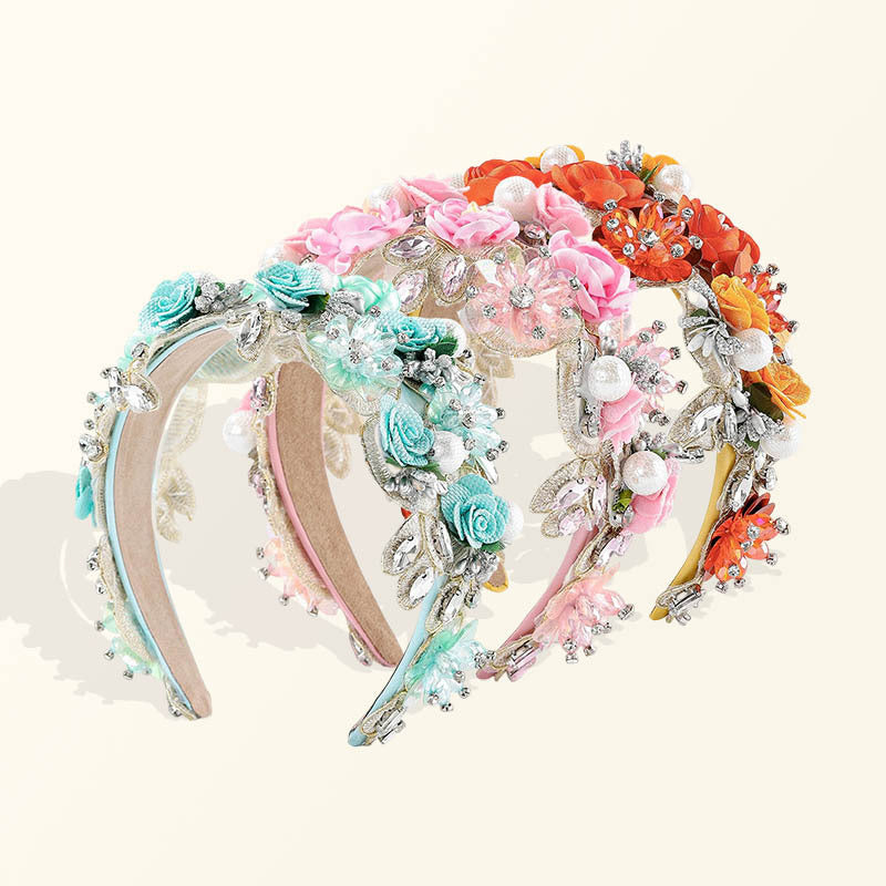 Wholesale Baroque Rhinestones Polyester Headband