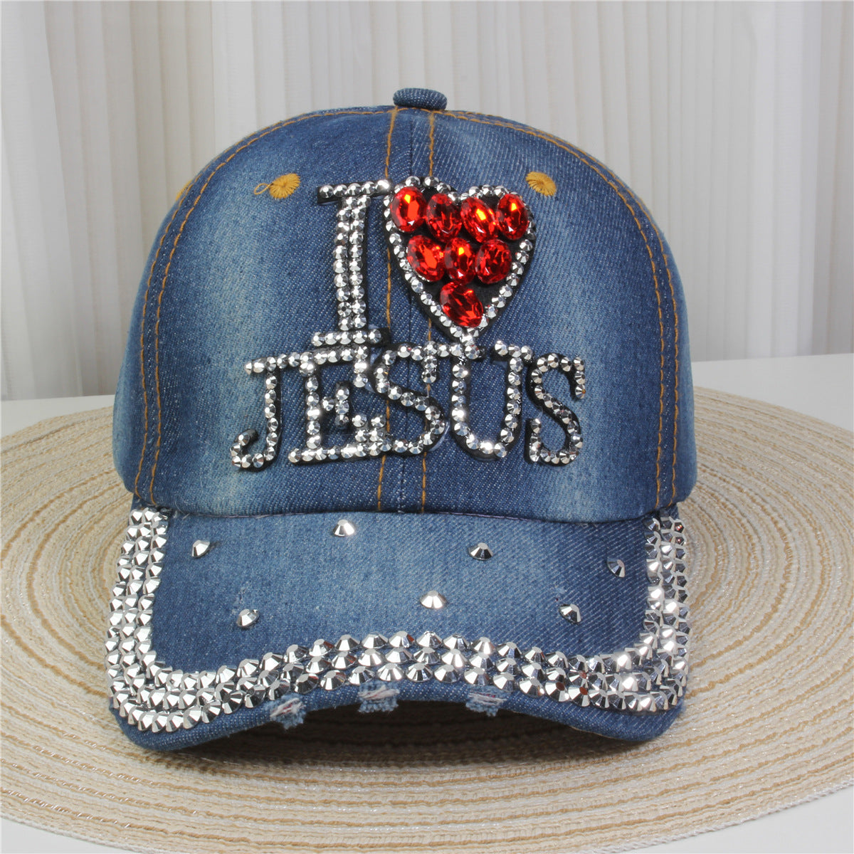 Wholesale British Denim Diamond Casual Baseball Cap