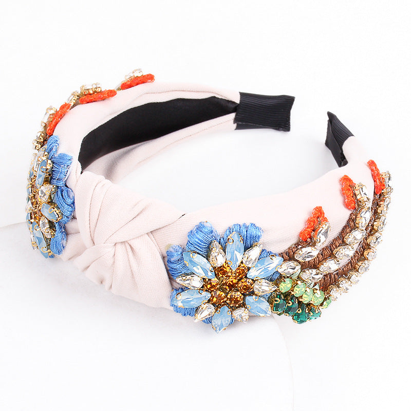 Wholesale new headband women's pearl knotted fabric headband fashion simple temperament headband hair accessories