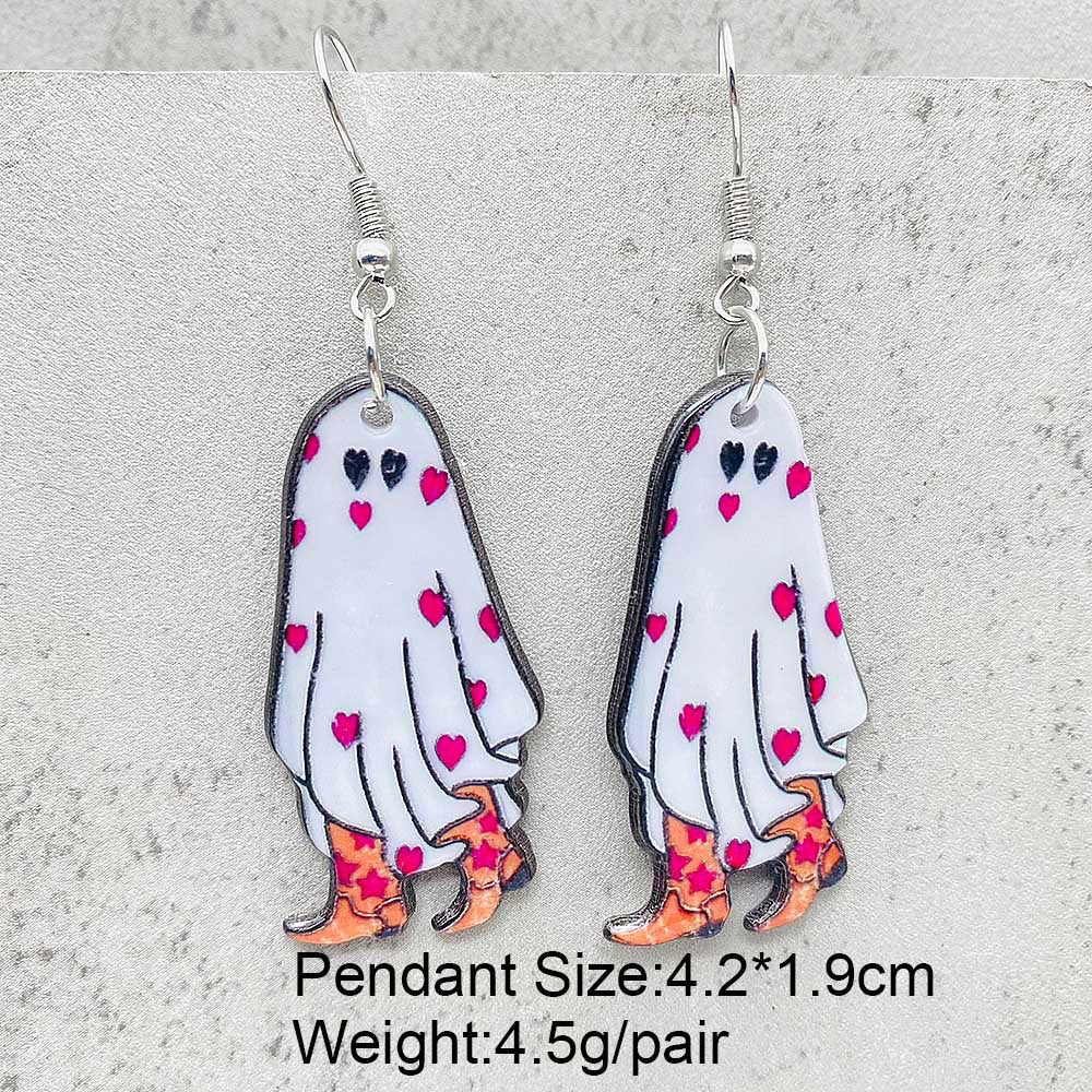 Wholesale Valentine's Day Horror Love Ghost Bull Head Acrylic Earrings