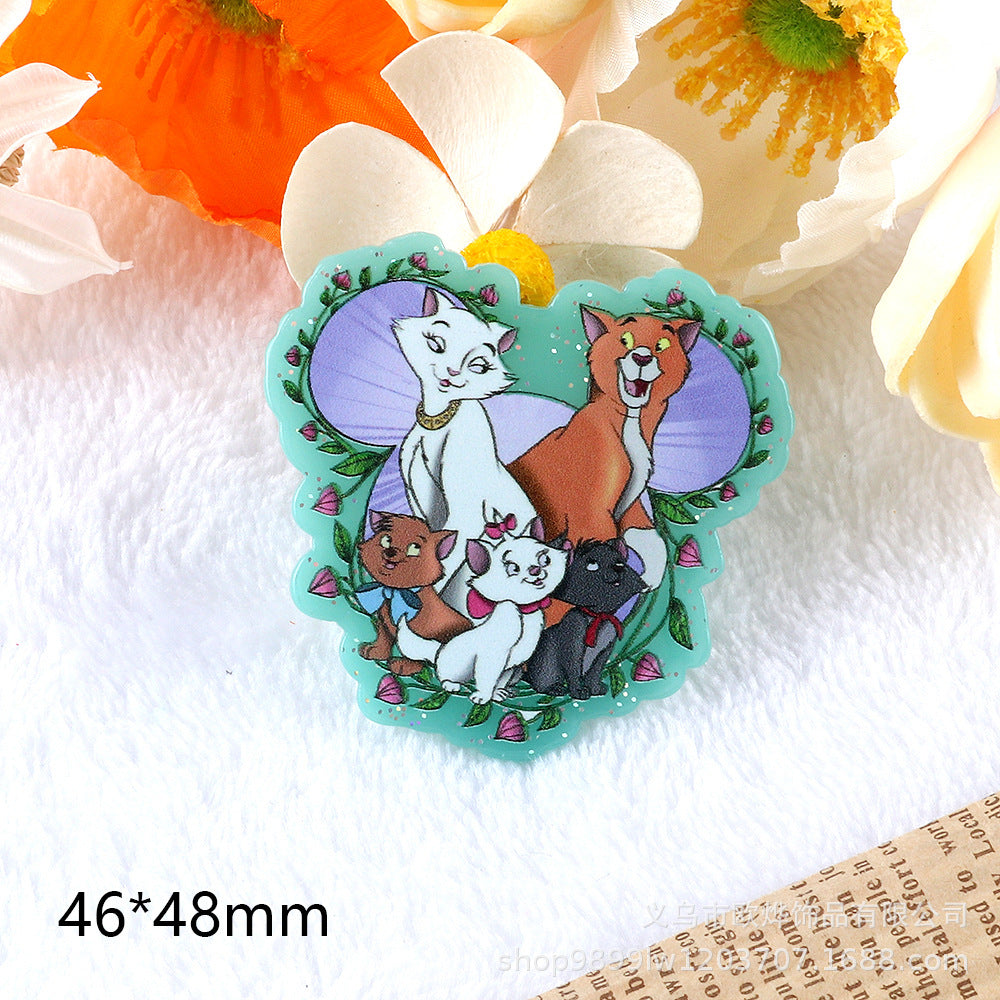 Wholesale 10pcs/pack Cartoon Character Cute Jewelry Pendant Acrylic Pin OLY Exclusive