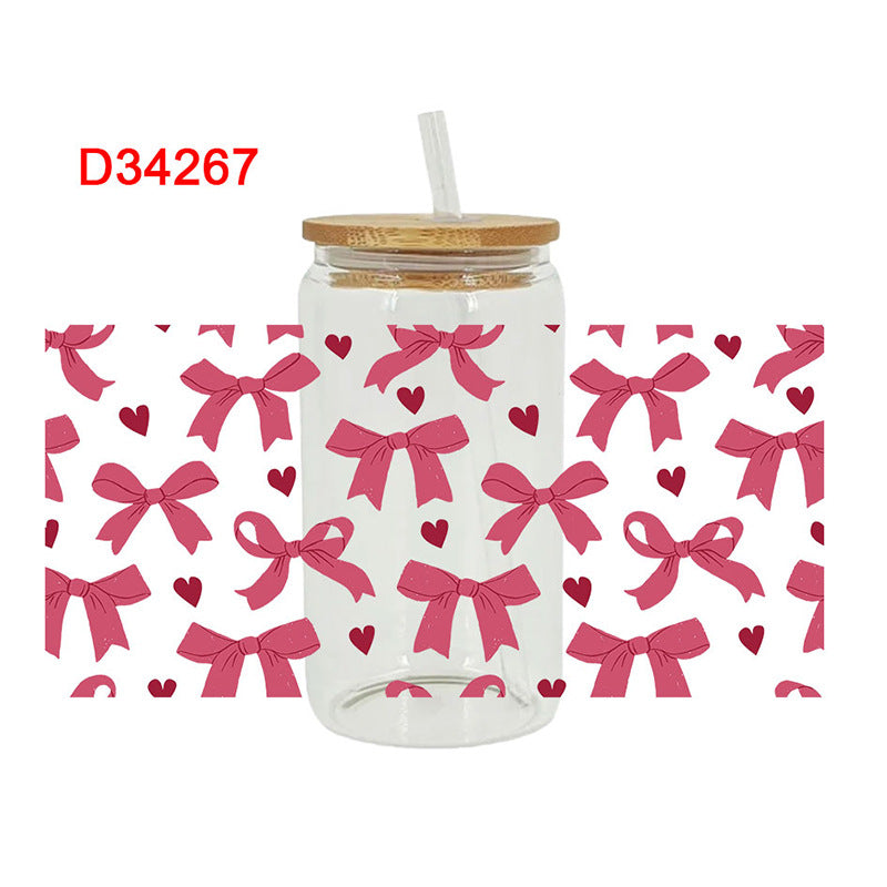 Wholesale Colorful Bow 16oz Cup UV DTF Wrap
