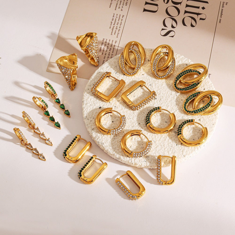 Wholesale Stainless steel and titanium steel earrings  geometric earrings