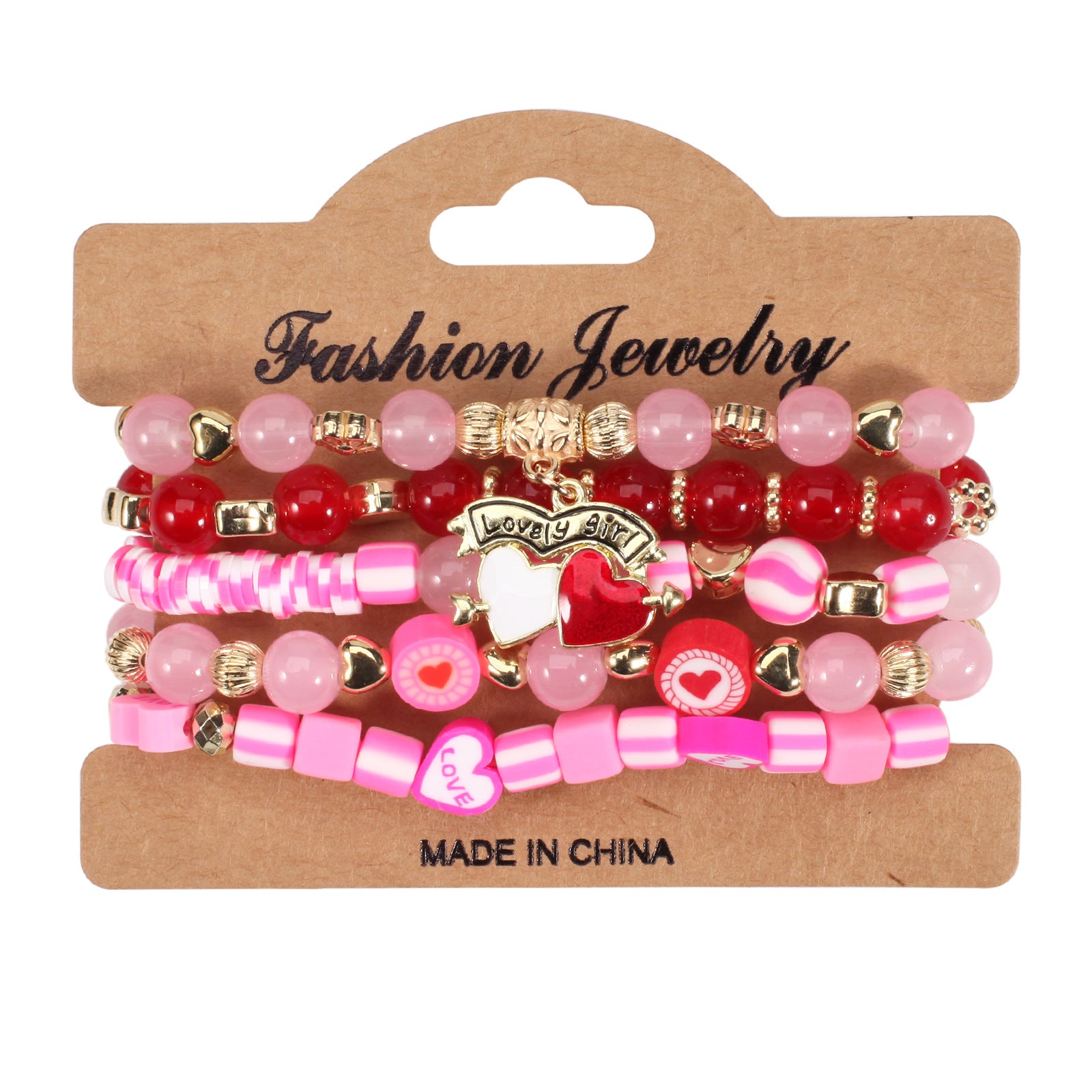 Wholesale Valentine's Day Love 520 Pendant Soft Pottery Artificial Crystal Bracelet Tanabata Gift Multi-layer Elastic Bracelet