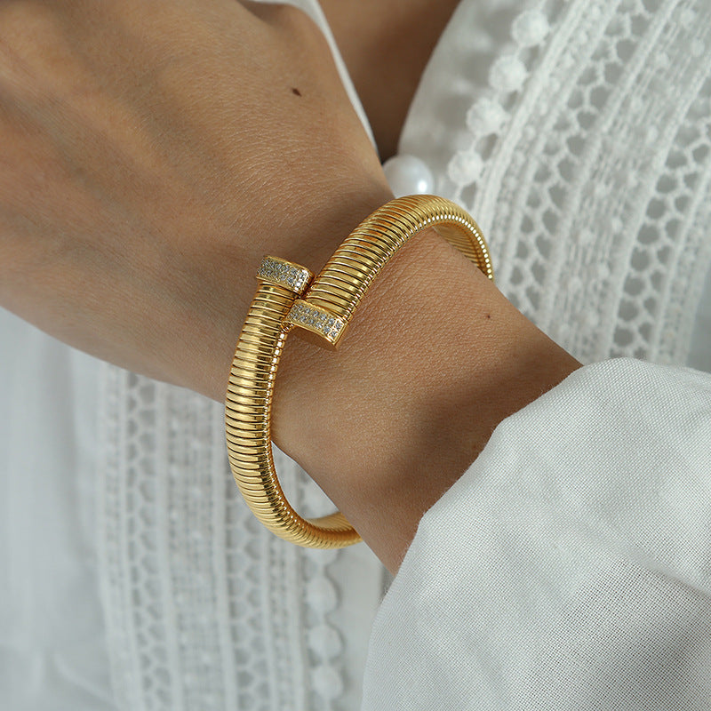 Wholesale Vertical Stripe Open Wide Cross Bracelet