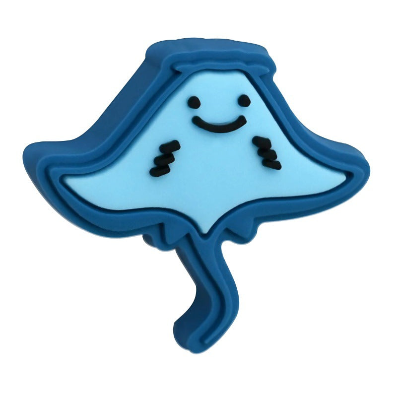 Wholesale   Random 100pcs/pack  Cartoon Ocean Animal Series PVC Soft Rubber Thick Sheets DIY Beading