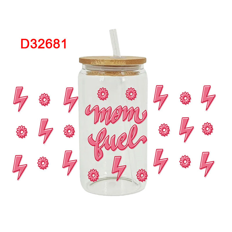 Wholesale Colorful Feather Fireworks 16oz Cup UV DTF Wraps