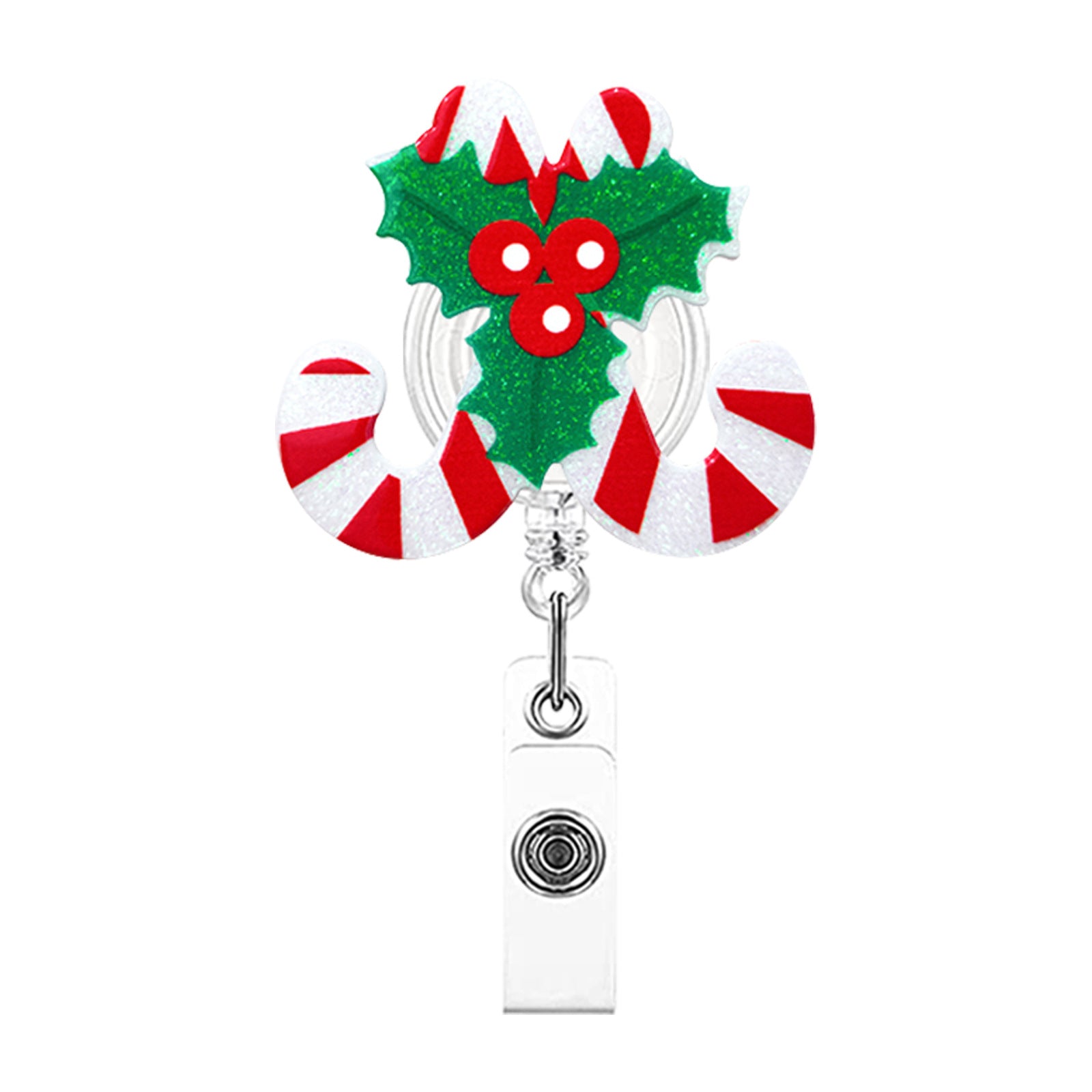 Wholesale Badge Reels Acrylic Christmas Retractable Keychain