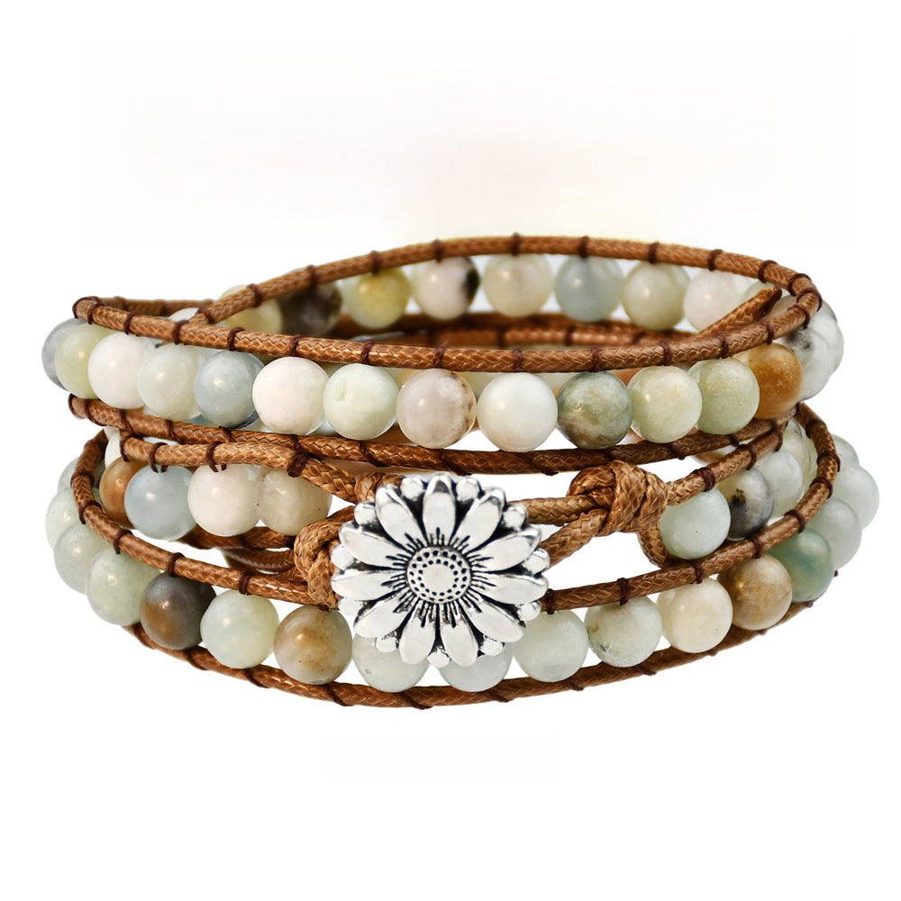 Wholesale Tem Explosive Natural Stone Hand-woven Bracelet