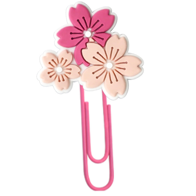 Wholesale Random 50pcs Student Paper Clip Pink Peach Blossom Bookmark