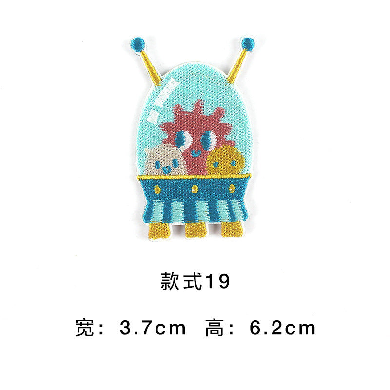 Wholesale Modern Astronaut Planet Embroidered Patch Self Adhesive Cloth Decorative Patch For Clothing Shoes And Bags Fashion Accessory