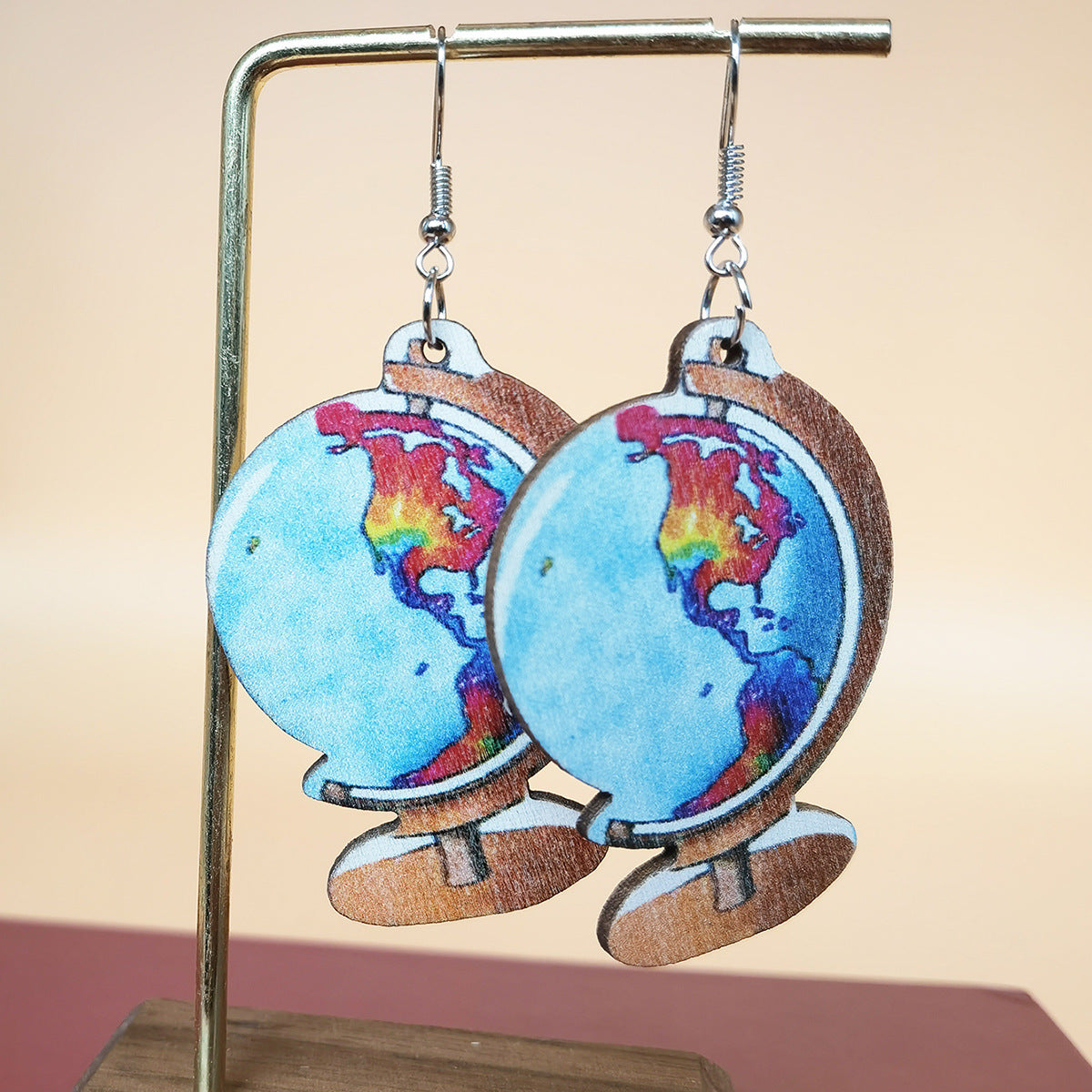 Pendientes de madera de globo al por mayor
