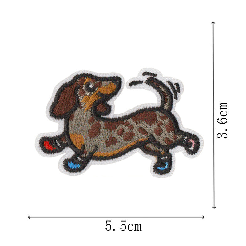 Wholesale Cute Puppy Embroidered Iron On Patches 9 Piece Set For Denim ets School Uniforms DIY Decorative Accent