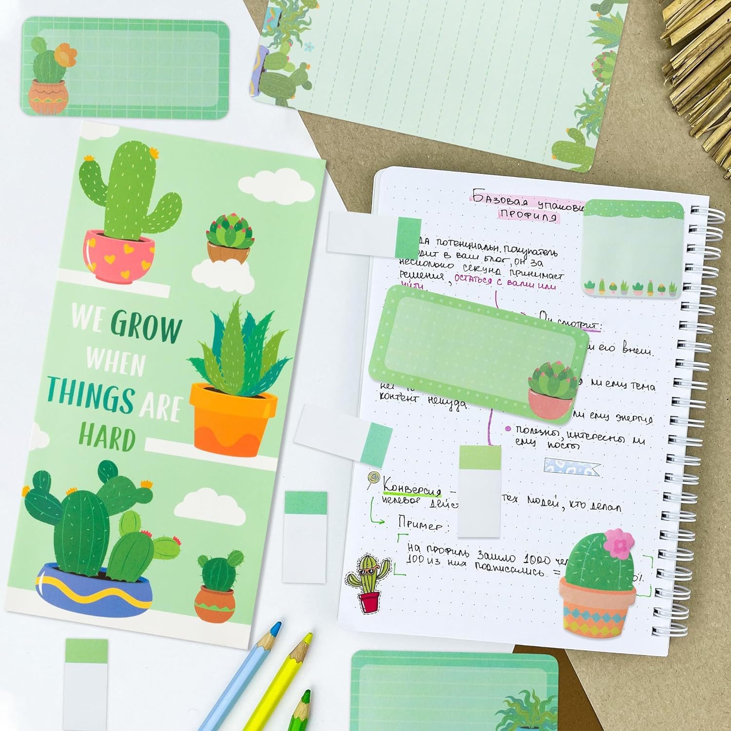 Wholesale cartoon plant post-it note combination  note sticker