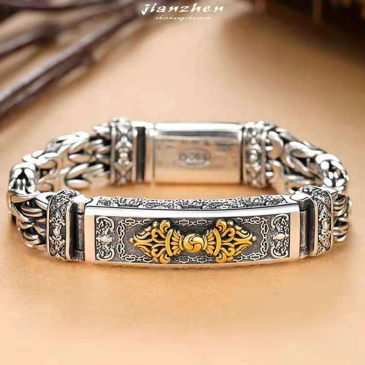 Wholesale Copper Vajra Peace Pattern Men's Bracelets