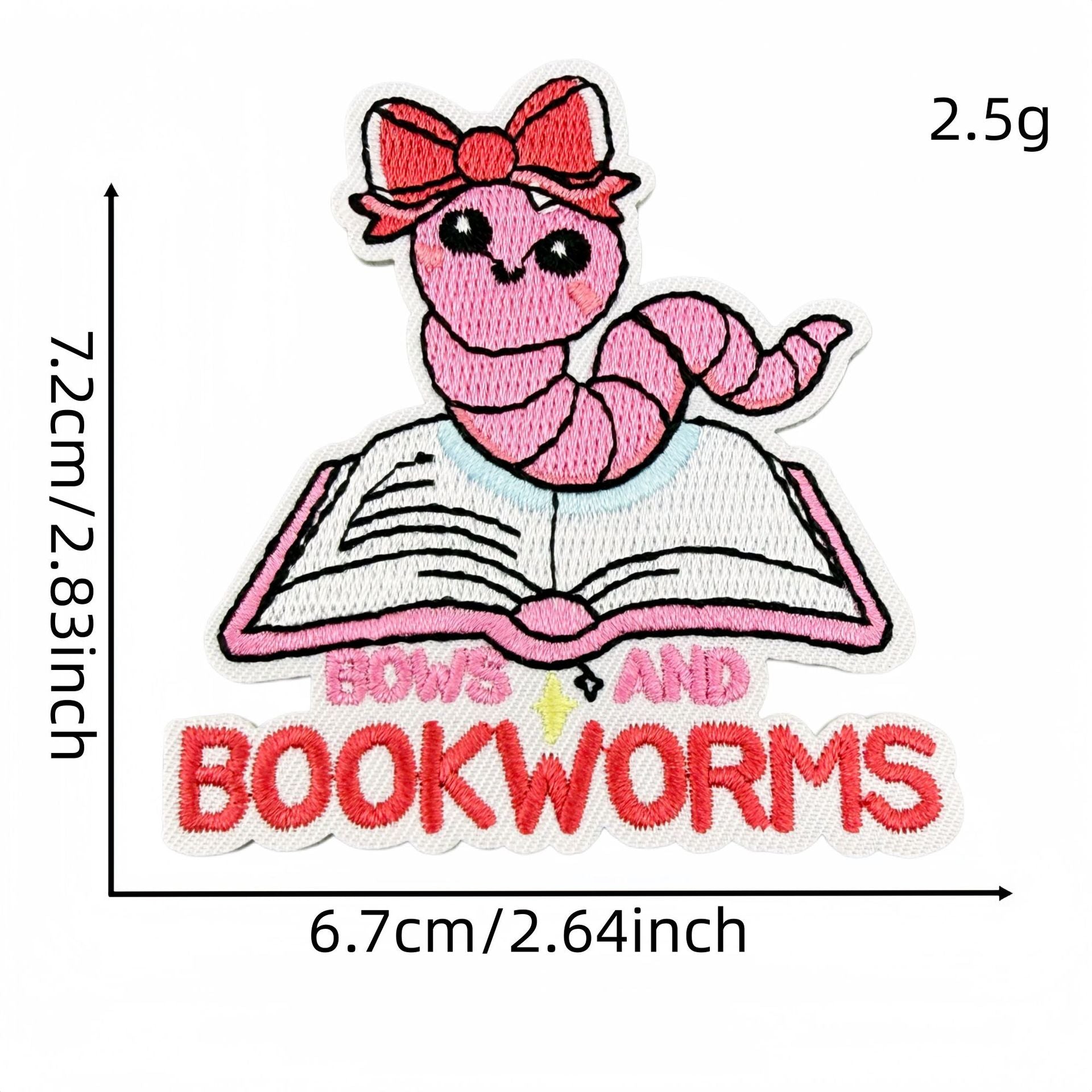 Wholesale Stylish Pink Reading Themed Iron On Embroidered Patches 23 Pack Decorative Accent For Bags Clothes