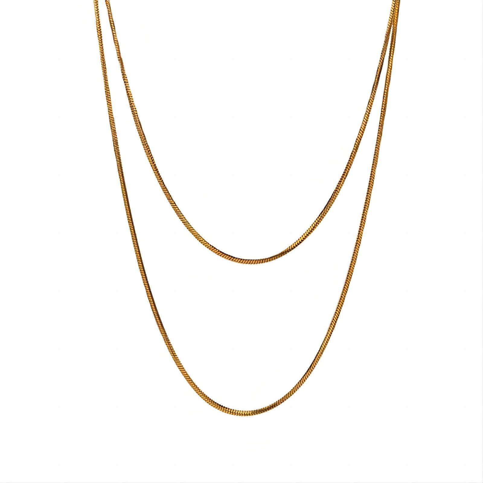 Wholesale Gold-plated square snake bone chain titanium steel necklace