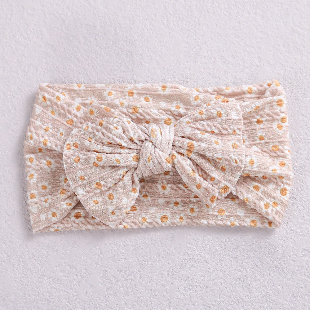 Wholesale Wide Edge Jacquard Bow Nylon Children's Headbands