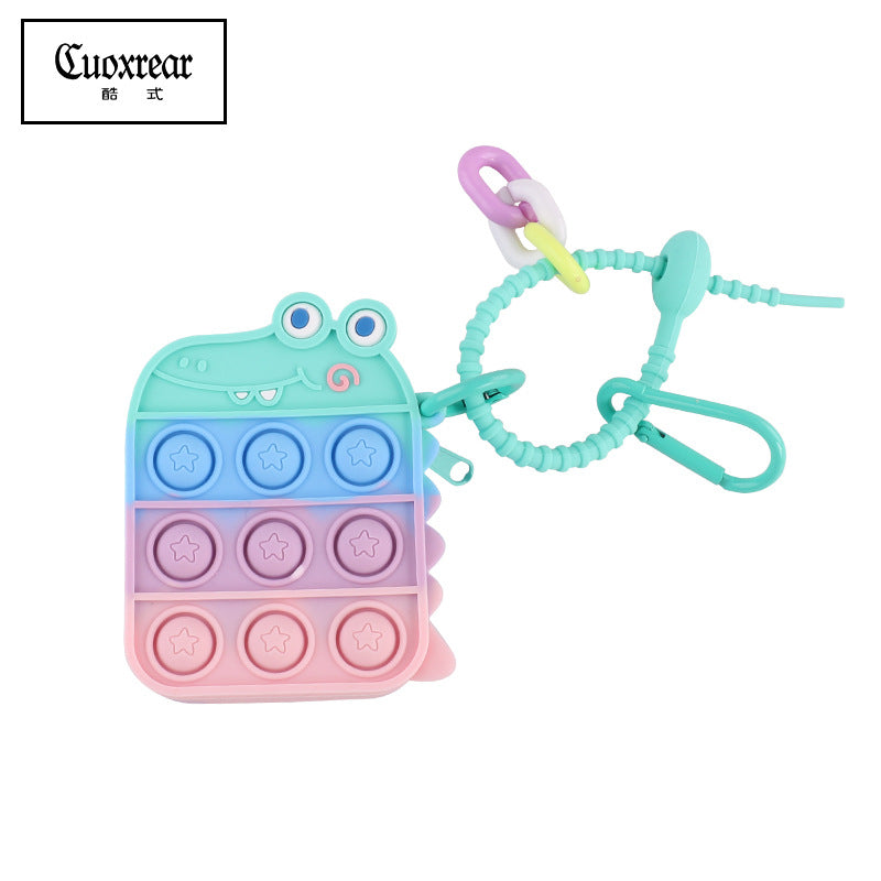 Wholesale Cute Unzipped Coin Purse Cartoon Silica gel Keychain