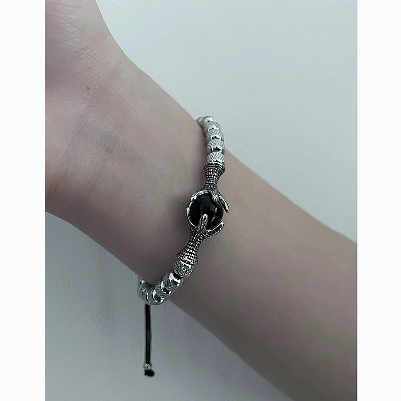 Wholesale Steel Ball Dragon Claw Drawstring Adjustable Bracelet