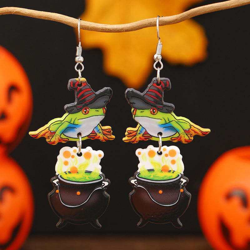 Wholesale  Pumpkin Ghost Sweet Cool Style Acrylic Earrings