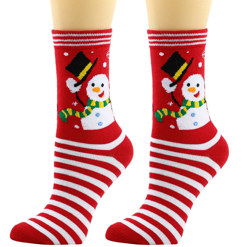Wholesale Christmas Elk Cotton Mid-calf Socks