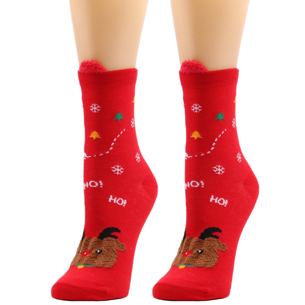 Wholesale Autumn New Christmas Elk Santa Claus Cotton Socks