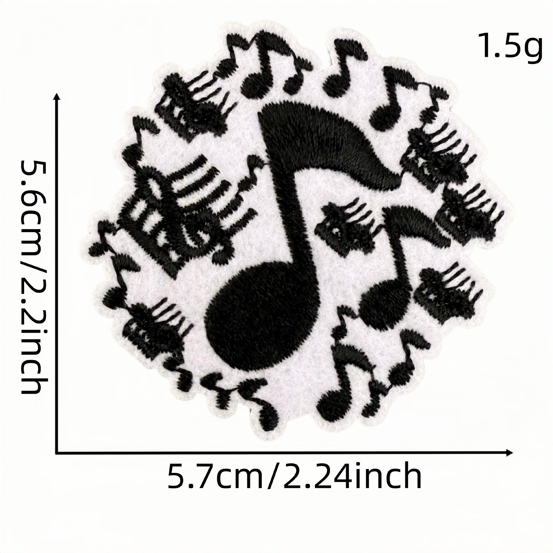 Wholesale Cartoon Music Note Embroidered Patches Iron On Clothing Accessory Trendy Decorative Gift And Boutique Resale