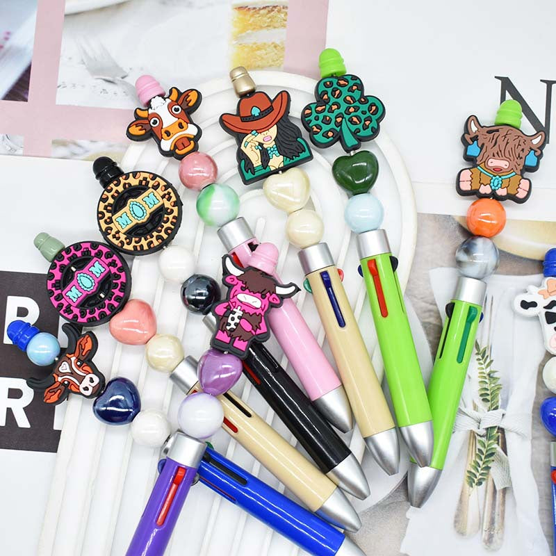 Wholesale Random100pcs Cartoon Cute Denim PVC Pen Focal Beads