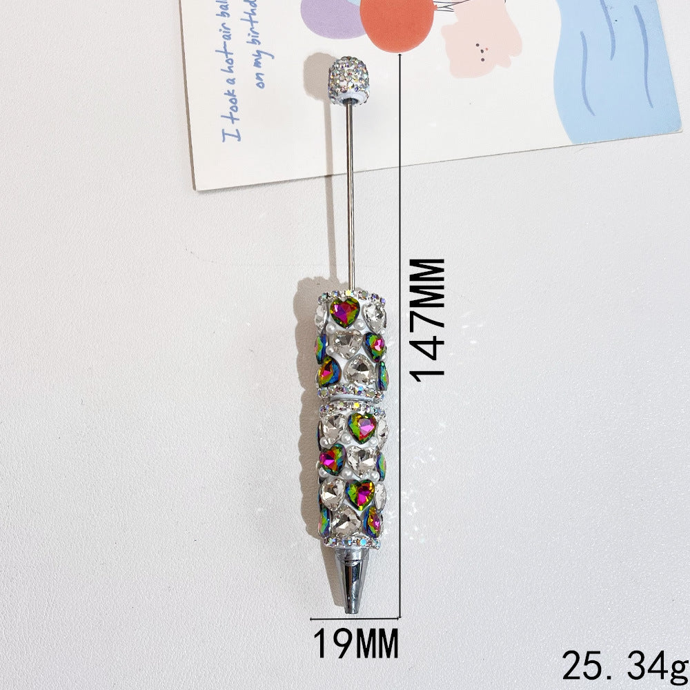 Wholesale 5pcs Heavy Heart Full of Diamond Fancy Beadable Pens